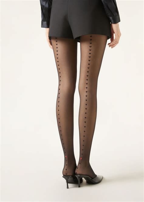 Прозрачные Колготки с Полоской из Сердечек - Calzedonia