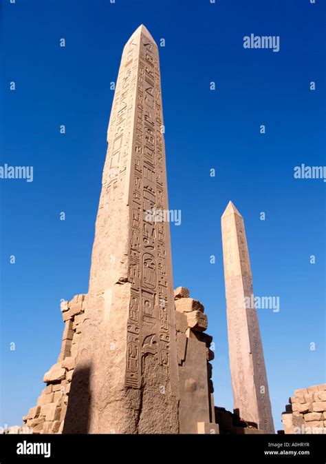 Obelisks at Temple of Karnak Egypt Stock Photo - Alamy