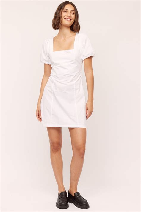 Peyton Puff Dress - White – Once Untold