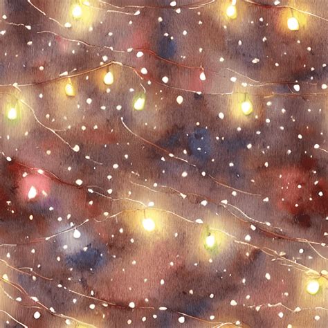 Christmas Lights Watercolor Pattern · Creative Fabrica