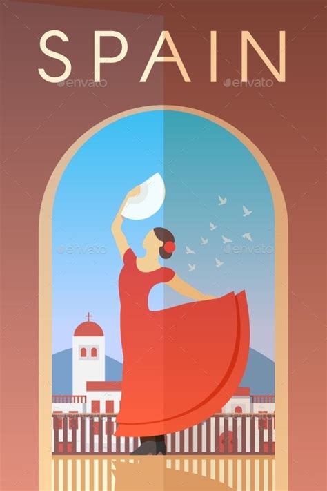 Spain. Vector Poster. by mikalaimanyshau Vector retro poster. Spain ...