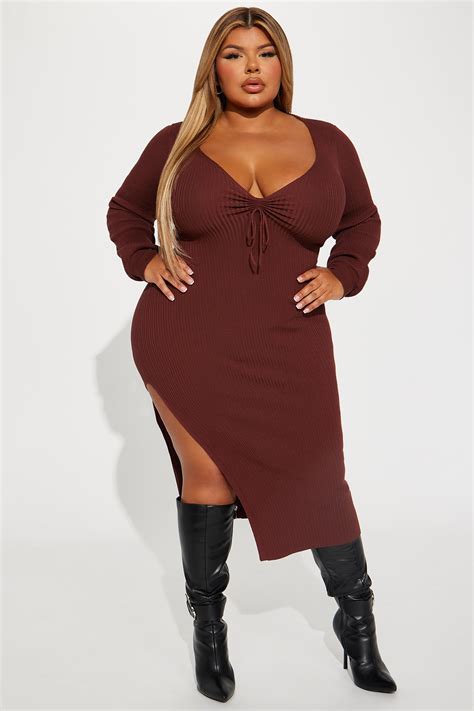 Erica Sweater Midi Dress - Brown | Fashion Nova