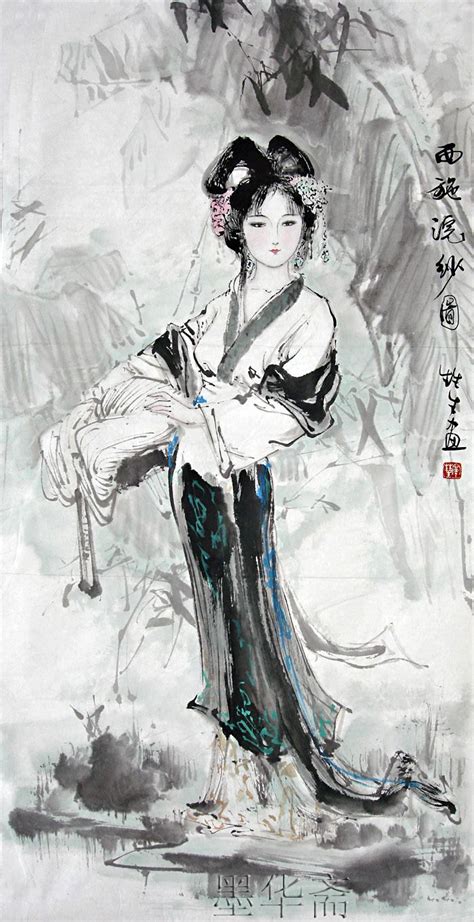 Original Chinese figure painting Oriental Asian women Chinese Painting Ink Brush Art Famous ...