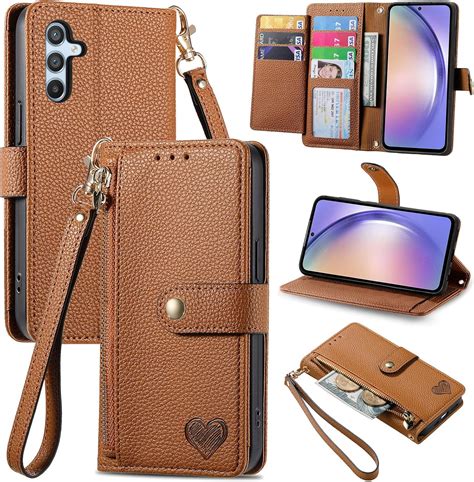 VEEMOS Zipper Wallet Case for Samsung Galaxy A54 5G Phone Case with