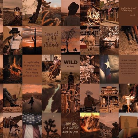 100pcs Cowgirl Western Collage Kit Brown Country Wall - Etsy