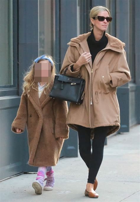 Nicky Hilton Rothschild Makes Stylish NYC Outing in Tan Max Mara Coat and Leggings With Mini-Me ...