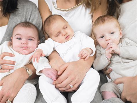 babies  mothers arms stock image  science photo