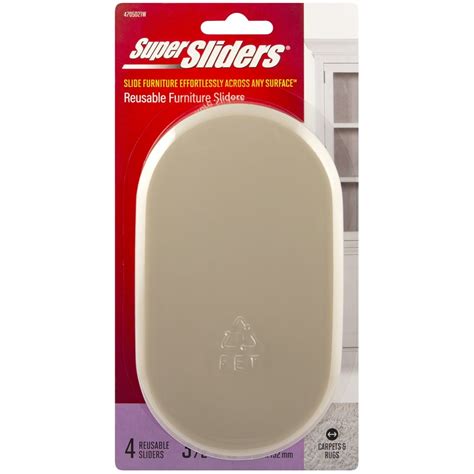 Super Sliders 3-1/2 x 6" Oval Plastic Furniture Sliders Beige, 4 Pack - Walmart.com - Walmart.com