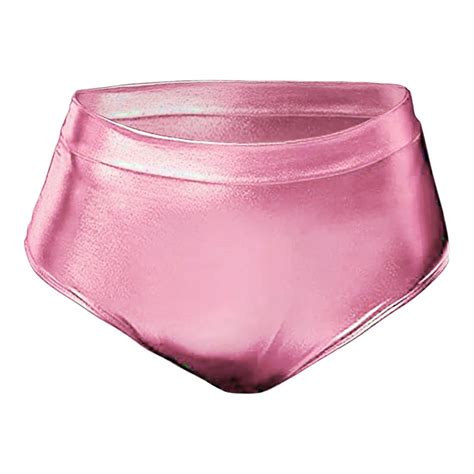 FUNUONY Metallic High Waisted Booty Shorts Women's Shiny Cheeky Dance