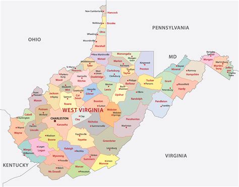 West Virginia Map With Counties