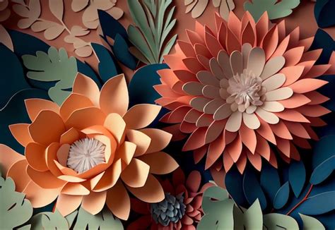 Premium AI Image | Colorful paper flowers