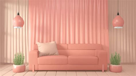 Download Baby Pink Aesthetic Living Room Wallpaper | Wallpapers.com