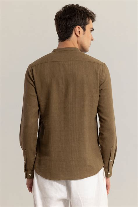Buy Men's Mandarin Line Brown Kurta Online | SNITCH