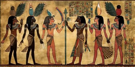 maat ancient egyptian deities wearing  feather stock illustration