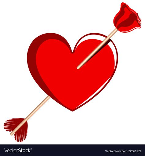 Cupid arrow on a heart shape valentine day Vector Image