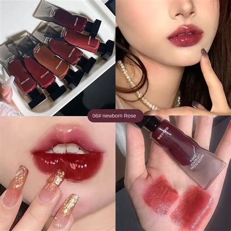 Dark Mirror Light Lip Glaze Water Light Lasting Transparent Ice Cube ...