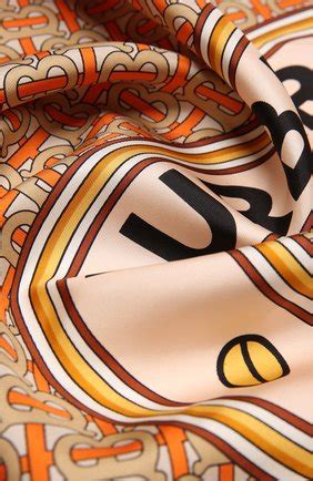 Женский оранжевый шелковый платок BURBERRY — купить в интернет-магазине ...