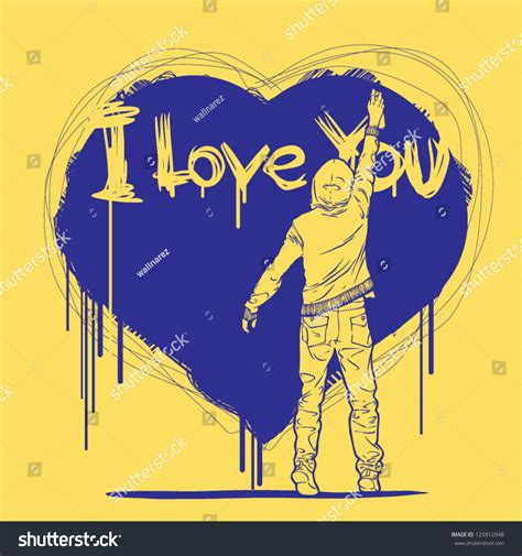 I Love You Graffiti Style Stock Vector Illustration 125912948 : Shutterstock