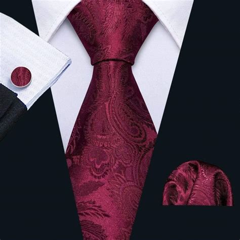 burgundy red paisley matching tie set pc modern mister