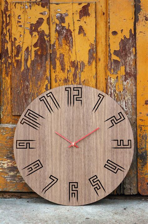 Home & Living Home Décor Wall Clock Wooden Clocks Wood Newlyweds ...