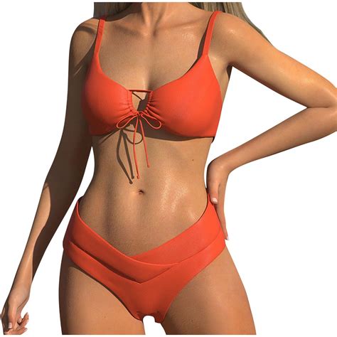 BeAi Cute Swimsuits One Piece Long Sleeve Boho Bikini for Women Womens