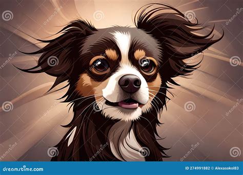 Dog, Dark Brown Hair, Hairy Chihuahua, Happy Face, Enjoying Face Stock ...
