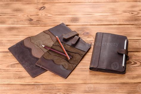 Beautiful leather brown case made of leather designed for a notebook ...