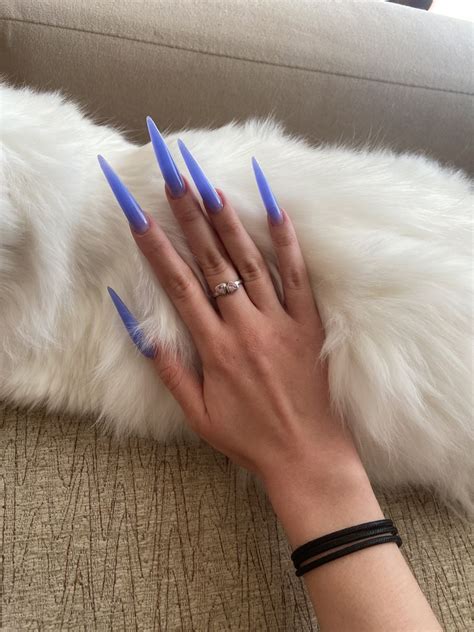 Nails)) | Lilac nails, Long stiletto nails, Glow nails