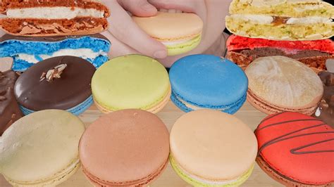 ASMR Extra Large Macarons *Rainbow Sherbet, Pistachio Caramel, PopTart ...