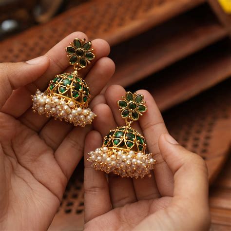 earrings  girls  women shop antique jhumka earrings
