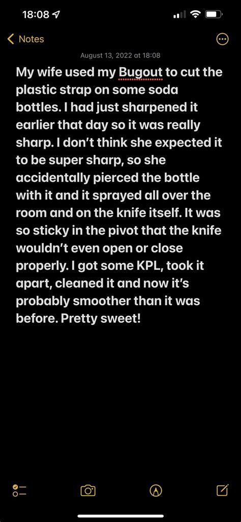 My wife used my recently sharpened knife to cut the plastic binding on