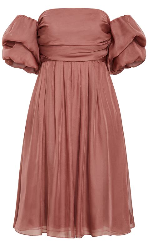 Women's Plus Size Taliyah Off Shoulder Rose Quartz Dress