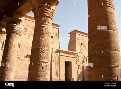 Temple of Philae on Agilika Island near Aswan, Egypt, Africa Stock ...