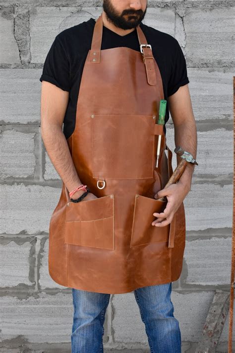 Leather Apron Men Leather Woodworking Apron Work Apron Bbq - Etsy