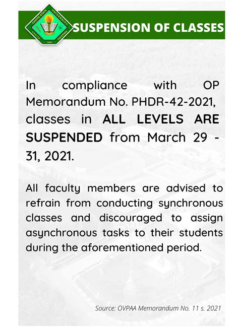 suspension  classes cavite state university