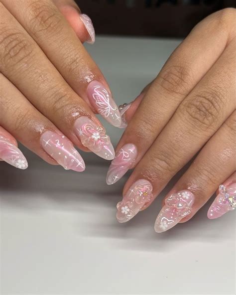Unha Gel Rosa Decorada - Unha de Gel Decorada Delicada Rosa: Feminilidade com Charme!