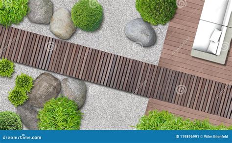 landscape design composition  top view gardening
