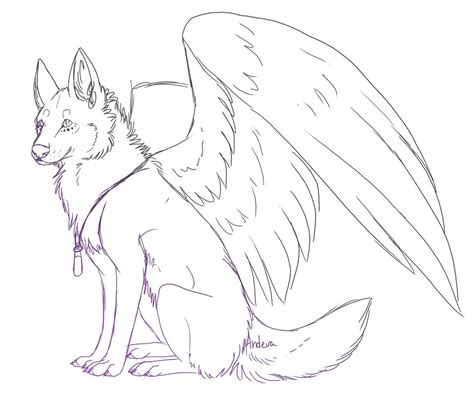 Flying Winged Wolf Coloring Pages Printable in 2020 | Wolf colors ...