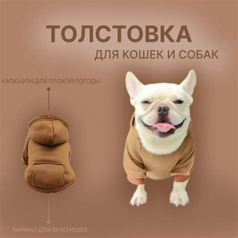 Характеристики Толстовка с капюшоном для собак и кошек мелких пород ...