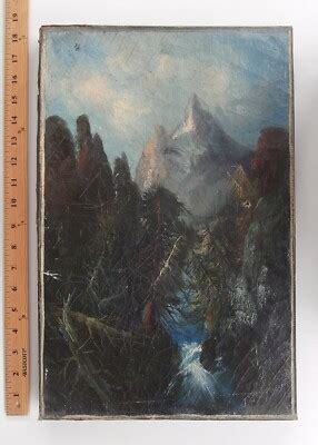 artist signed fb   painting frederick butman rocky