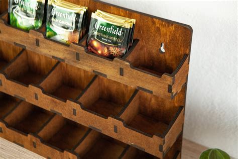 Tea Organizer Shelf Tea Organizer Chest Tea Storage With - Etsy