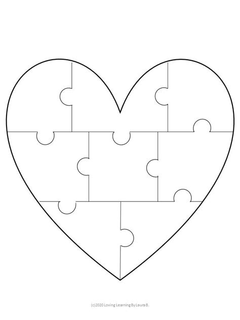 Printable Heart Puzzle Template - Printable Word Searches