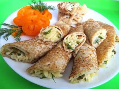 Блинчики «Закусочные с сырной начинкой» : Блины, оладьи, сырники