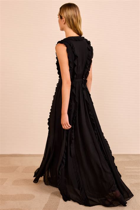 Aida Cascading Ruffle Gown - Noir - Ulla Johnson
