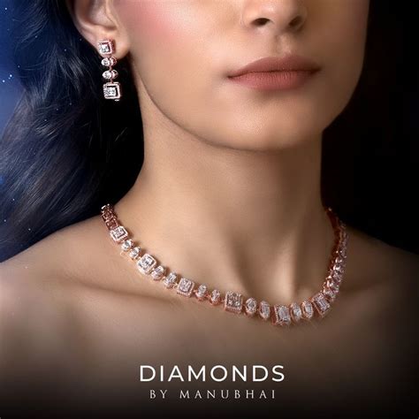 Real Diamond Set! | Jewelry necklace simple, Manubhai jewellers, Diamond