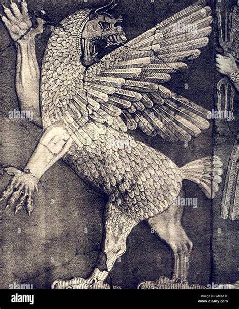 MONSTERS Babylonian griffin-like monster - part of a frieze from ancient Babylon. After a ...