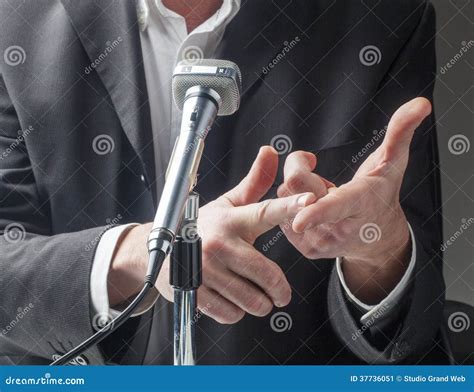 Male Politician Talk in Public Stock Image - Image of speech, gestures ...