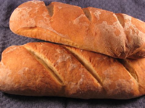 traditional artisan style baguette rustic french bread recipe foodcom