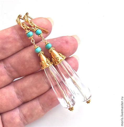 Серьги из кварца и серебра "Хартлин" натуральная бирюза – заказать на ...