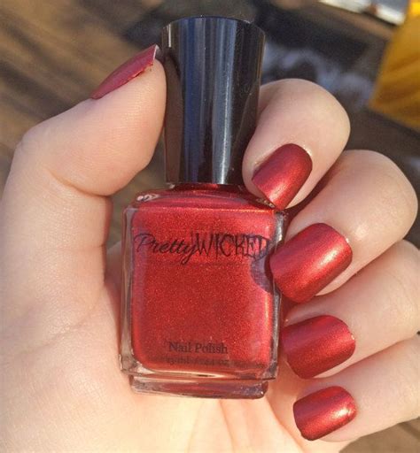 Metallic Red Nail Polish by PrettyWickedPolish on Etsy Red Nail Polish ...